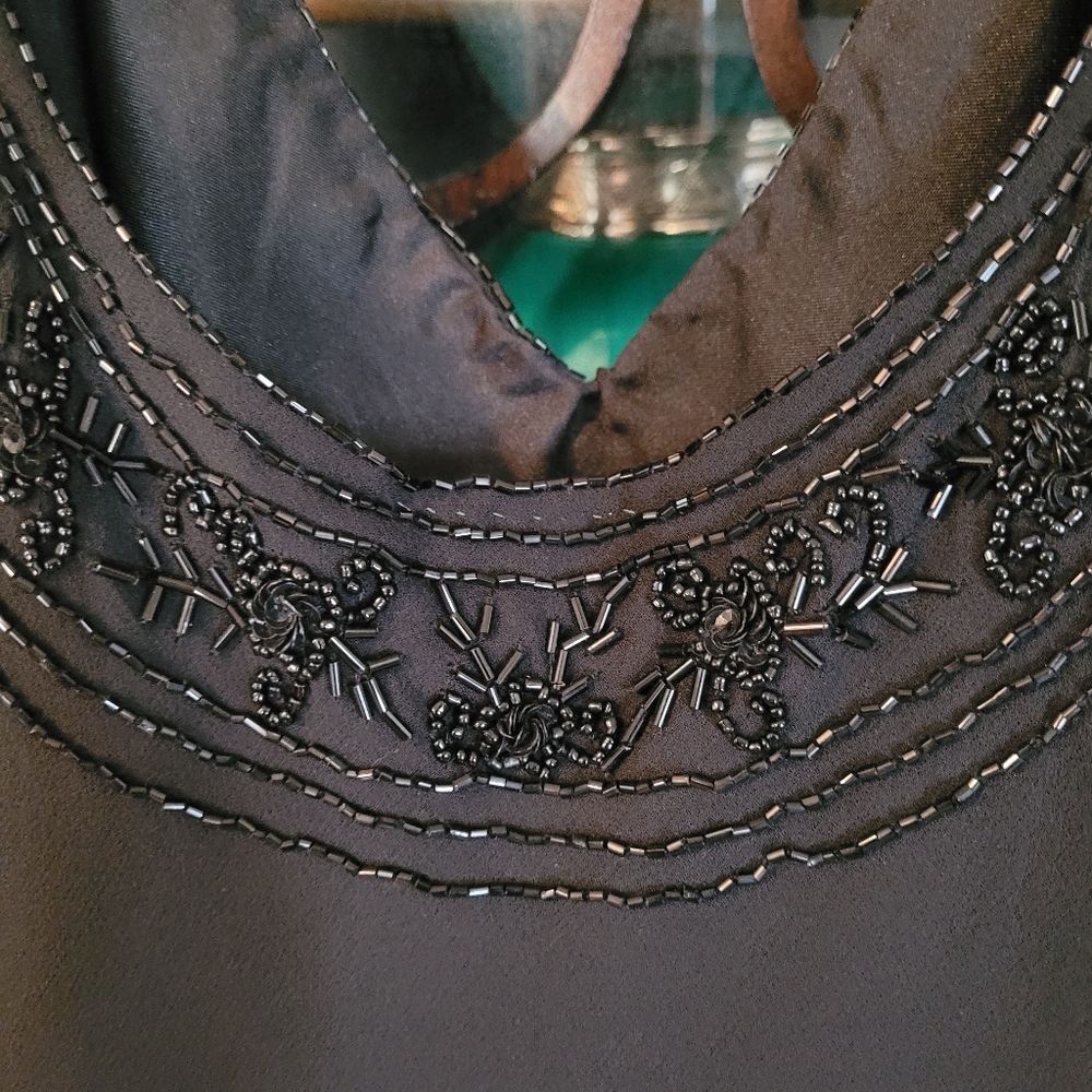 Dressbarn Woman Collection intricately beaded drop waist dress , 16. S42 - Picture 7 of 8